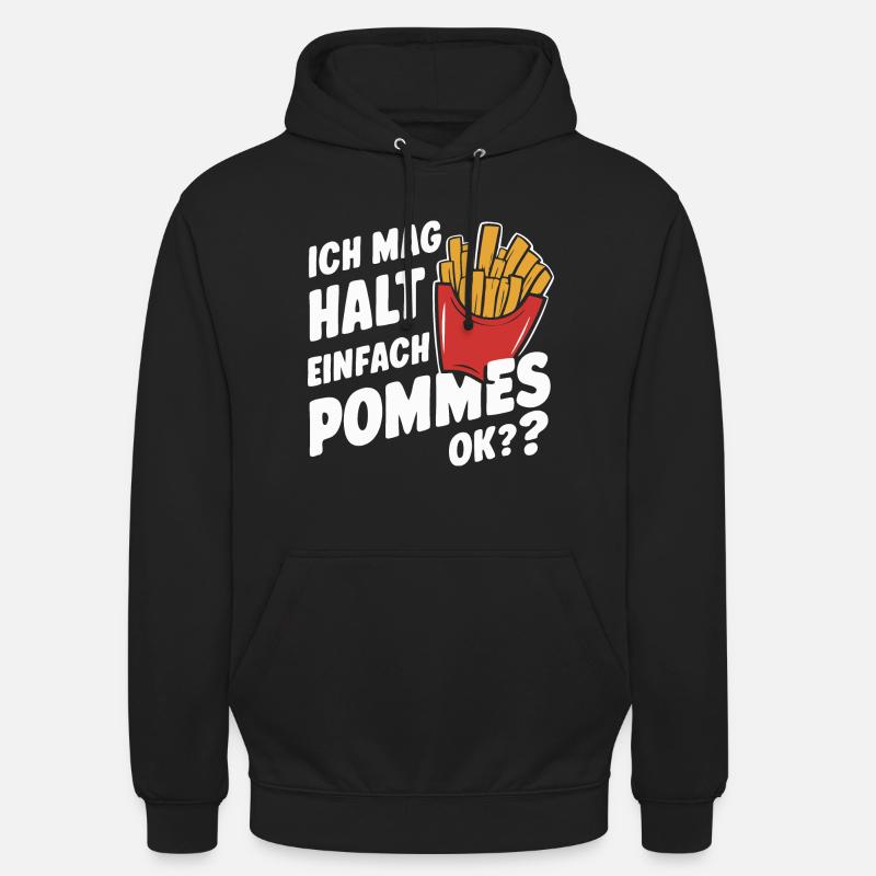 Frites, frites, restauration rapide - Sweat-shirt à capuche unisexe - noir