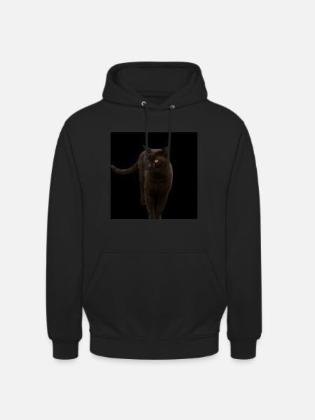 black cat kitten cat - Unisex Hoodie - black