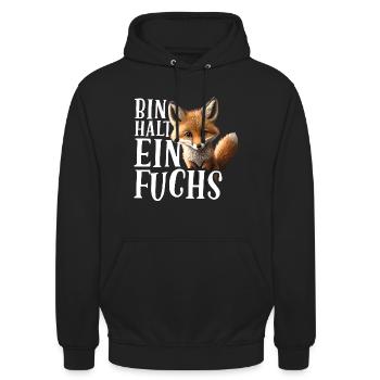 Bin halt ein Fuchs Fuchsliebhaber Statement - Unisex Hoodie - Schwarz - Vorne - Alina (178cm) & Michal (187cm)