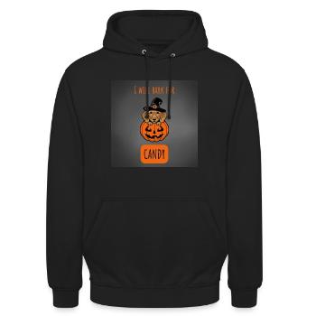 HALLOWEEN - Chien - Sweat-shirt à capuche unisexe - noir - Devant - Alina (178cm) & Michal (187cm)