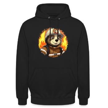 Taupe de pompier - Sweat-shirt à capuche unisexe - noir - Devant - Alina (178cm) & Michal (187cm)