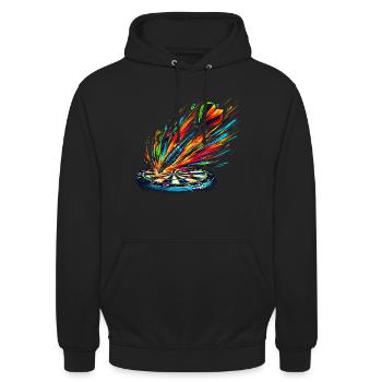 Darts Splash - Unisex Hoodie - Schwarz - Vorne - Alina (178cm) & Michal (187cm)