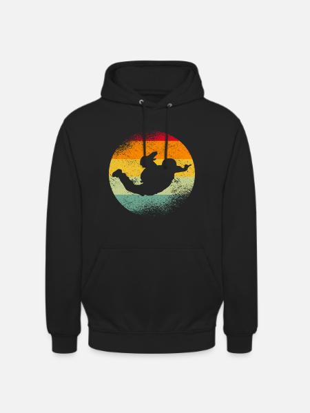 Retro Skydiving Skydivers - Unisex Hoodie - black
