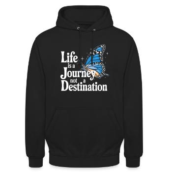 Schmetterling Monarchfalter Bunt Schmetterlinge - Unisex Hoodie - Schwarz - Vorne - Alina (178cm) & Michal (187cm)