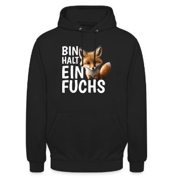 Bin halt ein Fuchs Fuchsliebhaber Statement - Unisex Hoodie - Schwarz - Vorne - Alina (178cm) & Michal (187cm)