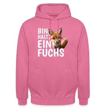 Bin halt ein Fuchs Fuchsliebhaber Statement - Unisex Hoodie - Pink - Vorne - Alina (178cm) & Michal (187cm)