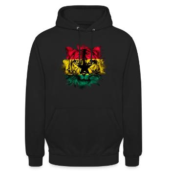Ghana - Sweat-shirt à capuche unisexe - noir - Devant - Alina (178cm) & Michal (187cm)