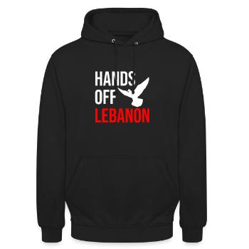 HANDS OFF LEBANON - Unisex Hoodie - Schwarz - Vorne - Alina (178cm) & Michal (187cm)