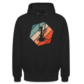 Pipe à eau Retro Style Vintage - Sweat-shirt à capuche unisexe - noir - Devant - Alina (178cm) & Michal (187cm)