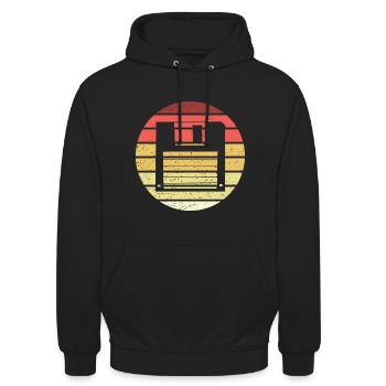 Diskette Retro Style Vintage - Unisex Hoodie - Schwarz - Vorne - Alina (178cm) & Michal (187cm)