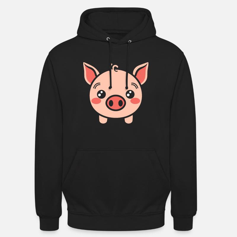 cochon - Sweat-shirt à capuche unisexe - noir