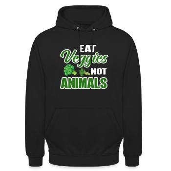 Vegan Veganismus - Unisex Hoodie - Schwarz - Vorne - Alina (178cm) & Michal (187cm)