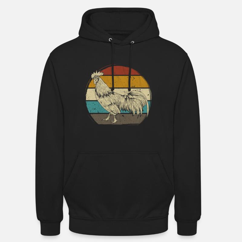 Coq rétro - Sweat-shirt à capuche unisexe - noir