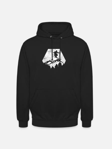 Ski Vinter Sport Alper Bjerge Piste Polygon - Hættetrøje unisex - sort