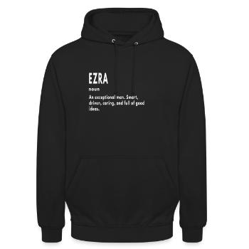 Ezra Gifts Noun An Exceptional Man - Unisex Hoodie - black - Front - Alina (178cm) & Michal (187cm)