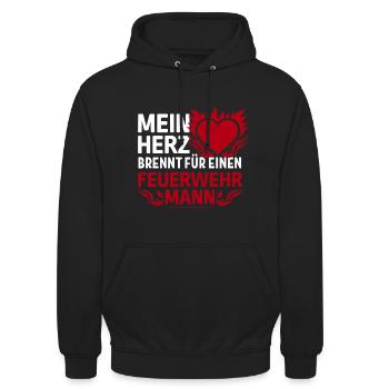 MeinHerzbrenntM - Unisex Hoodie - Schwarz - Vorne - Alina (178cm) & Michal (187cm)
