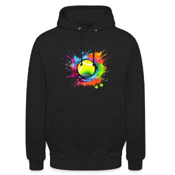Tennis - Unisex Hoodie - Schwarz - Vorne - Alina (178cm) & Michal (187cm)