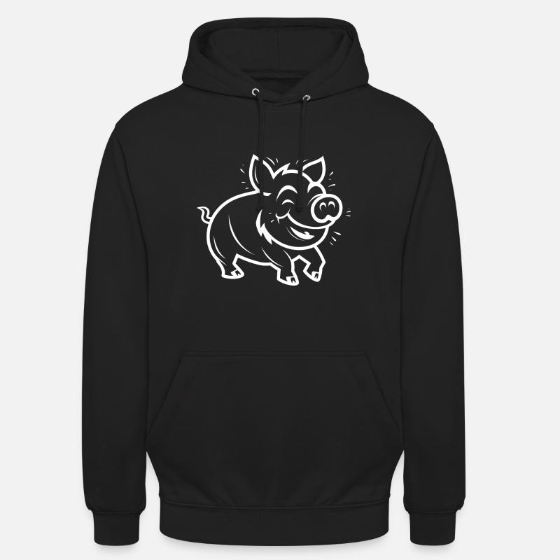 Humour petit sanglier - Sweat-shirt à capuche unisexe - noir