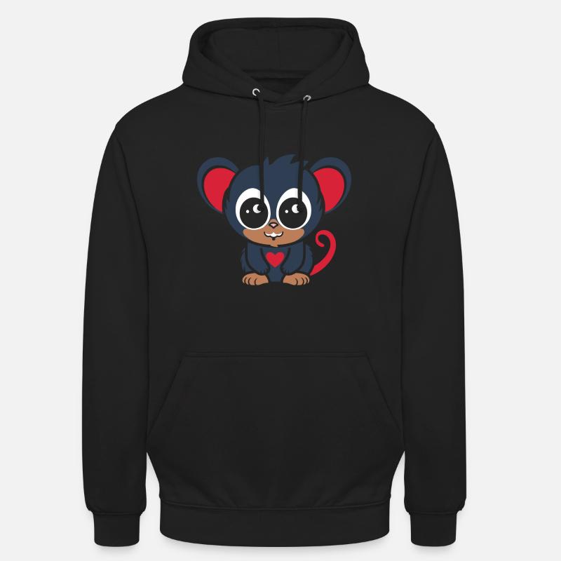 Tarsier - Sweat-shirt à capuche unisexe - noir