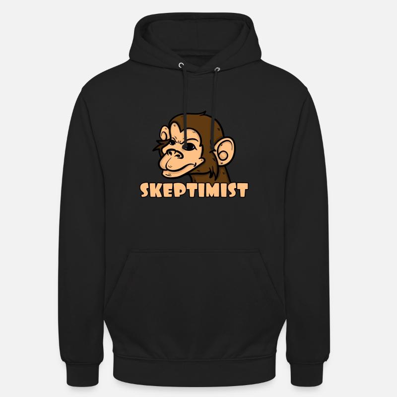 Skeptiker Affe - Skeptimist - Unisex Hoodie - Schwarz