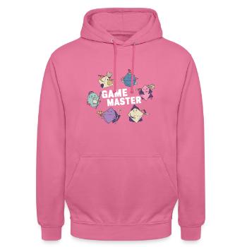 Game Master Retro Cube RPG Dungeons Craps Craps - Unisex Hoodie - pink - Front - Alina (178cm) & Michal (187cm)