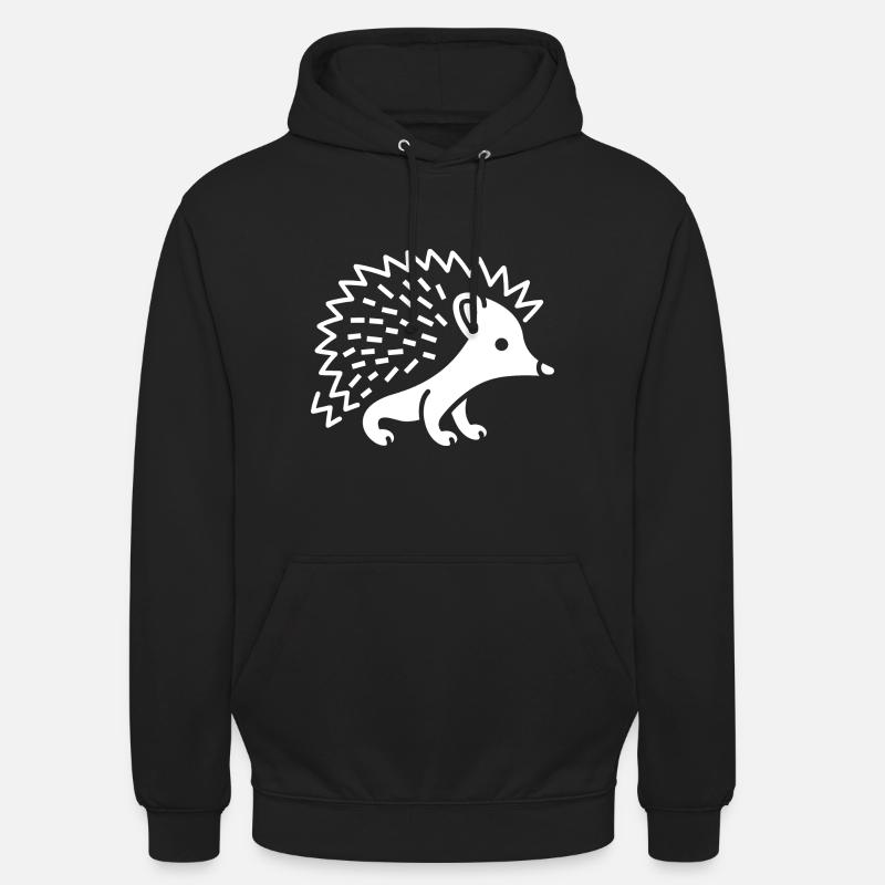 hérisson - Sweat-shirt à capuche unisexe - noir