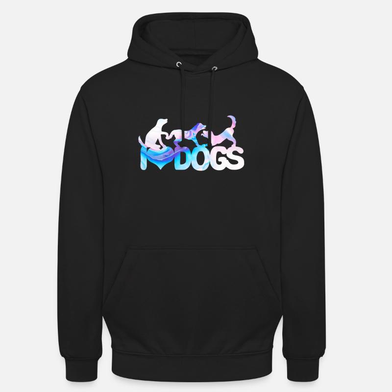 J'aime les chiens - Sweat-shirt à capuche unisexe - noir