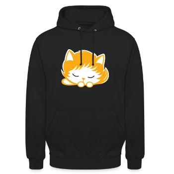 Baby Sleeping Cat - Unisex Hoodie - black - Front - Alina (178cm) & Michal (187cm)