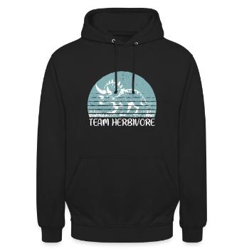 Vegan Veganer - Unisex Hoodie - Schwarz - Vorne - Alina (178cm) & Michal (187cm)