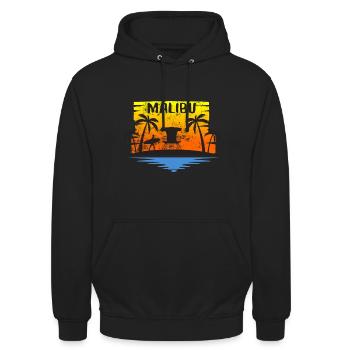 Malibu Beach - Unisex Hoodie - Schwarz - Vorne - Alina (178cm) & Michal (187cm)