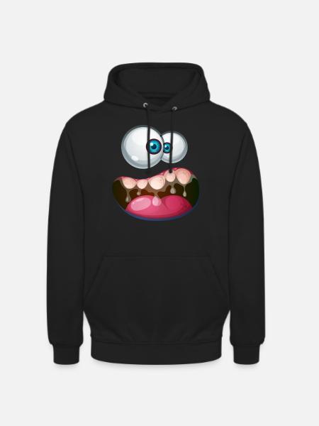 Monster rolig Halloween karneval kostym - Luvtröja unisex - svart