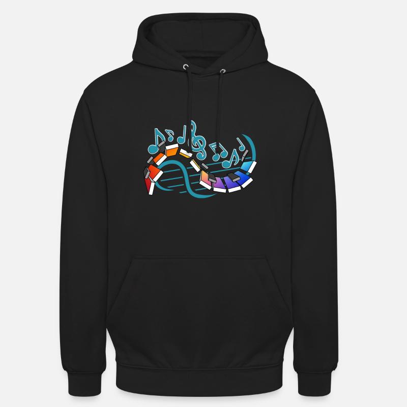 Piano Notes Musicales Street Art - Sweat-shirt à capuche unisexe - noir