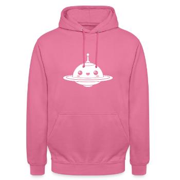flying saucer - Unisex Hoodie - pink - Front - Alina (178cm) & Michal (187cm)
