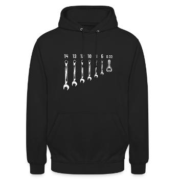 Wrench Beer Workshop - Unisex Hoodie - black - Front - Alina (178cm) & Michal (187cm)