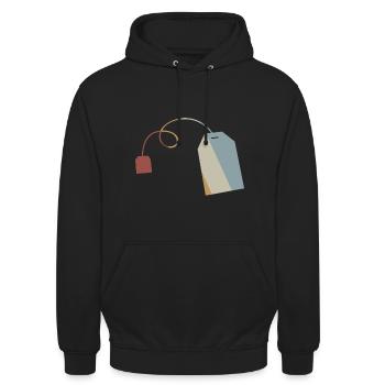 Sachets de thé Retro Style Vintage - Sweat-shirt à capuche unisexe - noir - Devant - Alina (178cm) & Michal (187cm)