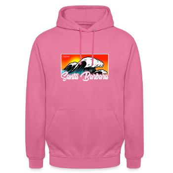Santa Barbara California Sonnenuntergang Retro - Unisex Hoodie - Pink - Vorne - Alina (178cm) & Michal (187cm)