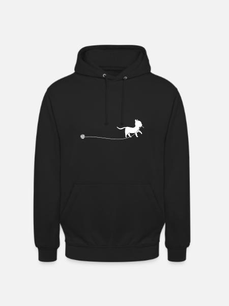 Cat thread wool kitten - Unisex Hoodie - black