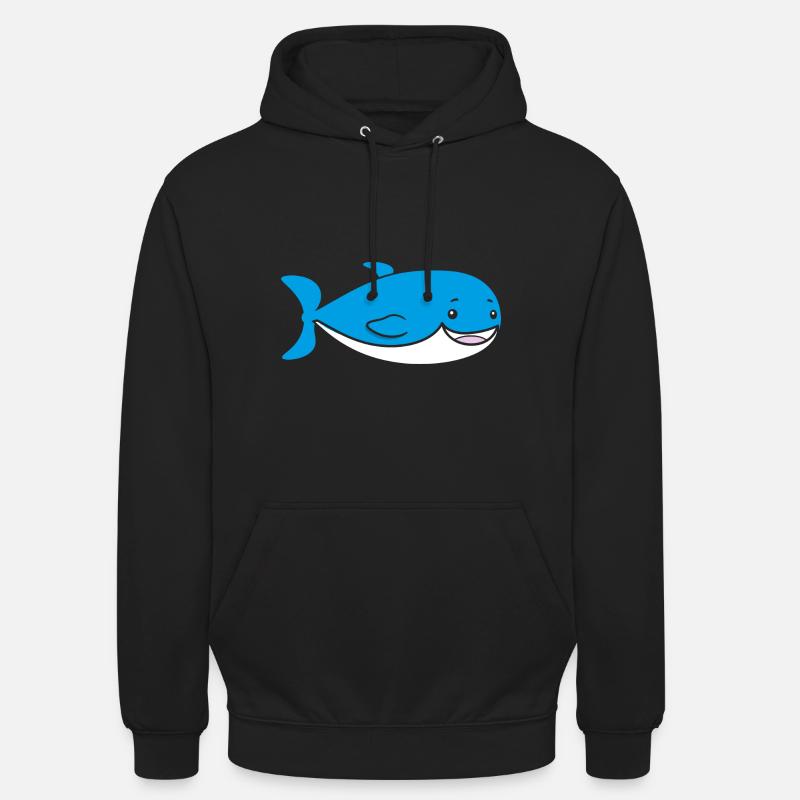 baleine - Sweat-shirt à capuche unisexe - noir