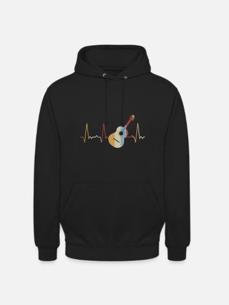 Heartbeat Guitar - Unisex Hoodie - black