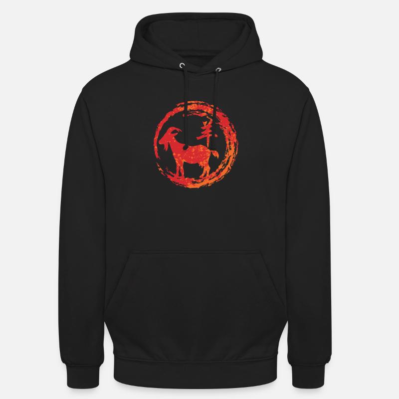 Zodiaque chinois de chèvre - Sweat-shirt à capuche unisexe - noir