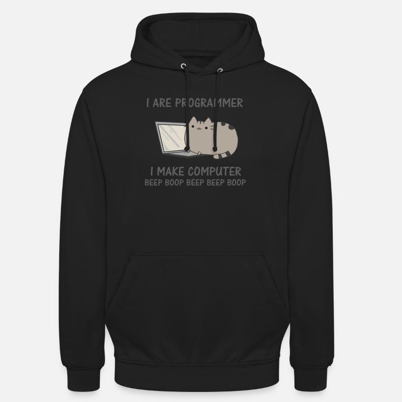 Programierer lustige Katze Computer Nerd - Unisex Hoodie - Schwarz