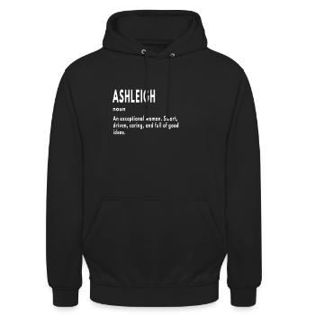 Ashleigh Gifts Noun An Exceptional Woman - Unisex Hoodie - black - Front - Alina (178cm) & Michal (187cm)