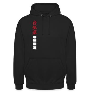 Aikido - Unisex Hoodie - black - Front - Alina (178cm) & Michal (187cm)