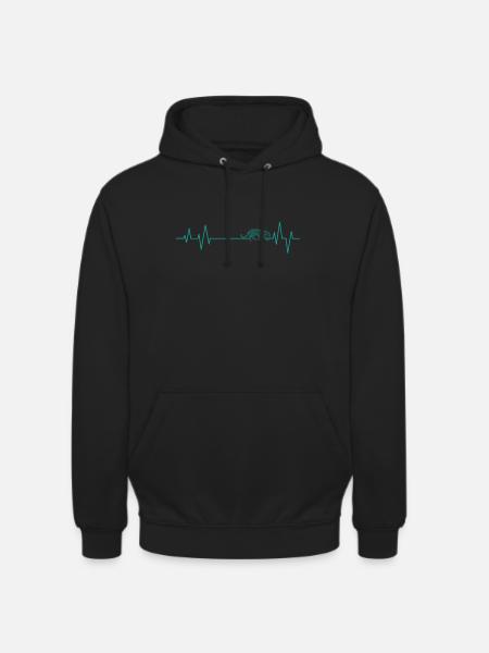 Herzschlaglinie für Leoparden Raubkatze - Unisex Hoodie - Schwarz