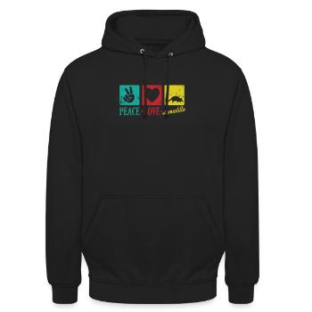 Peace Love Armadillo Mammal USA - Unisex Hoodie - black - Front - Alina (178cm) & Michal (187cm)