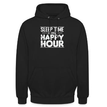 Sleep Time is my Happy Hour Night Hobby - Unisex Hoodie - black - Front - Alina (178cm) & Michal (187cm)