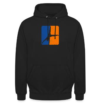 Equivier sur un bras de callisthénie - Sweat-shirt à capuche unisexe - noir - Devant - Alina (178cm) & Michal (187cm)