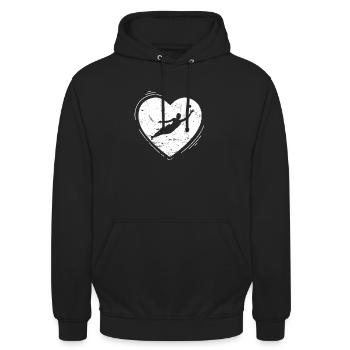 Liebe ist Roundball spielen - Unisex Hoodie - Schwarz - Vorne - Alina (178cm) & Michal (187cm)