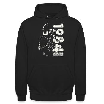 40. Geburtstag Jahrgang 1984 Motorradfahrer Biker - Unisex Hoodie - Schwarz - Vorne - Alina (178cm) & Michal (187cm)