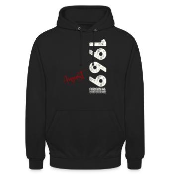 55. Geburtstag Original August 1969 Jahrgang 1969 - Unisex Hoodie - Schwarz - Vorne - Alina (178cm) & Michal (187cm)